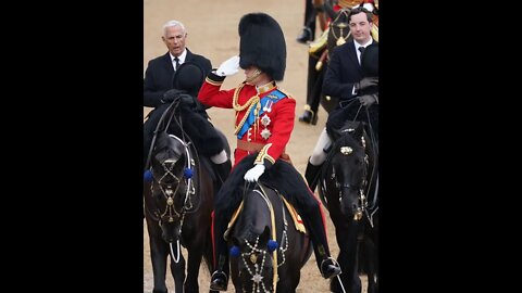 Prince William Colonel of the Irish Guards Leads The Colonel's Review at Horse Guards Parade.