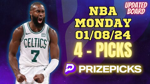 #PRIZEPICKS | BEST PICKS FOR #NBA MONDAY | 01/08/24 | PROP BETS | #BESTBETS | #BASKETBALL | TODAY