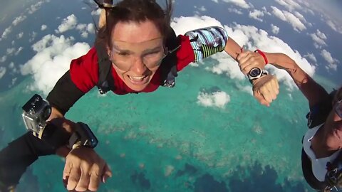 Skydiving into the Blue Hole, Belize