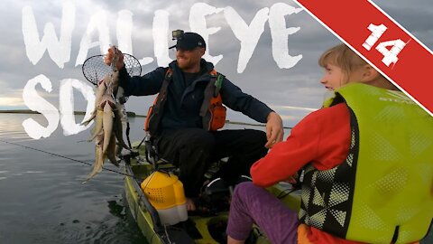 WALLEYE SLAUGHTER - Kayak Walleye Limits, South Dakota, Part 1 of 2