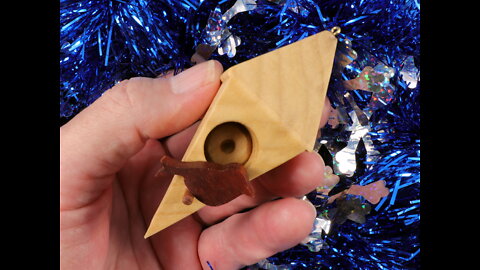 Miniature Birdhouse Ornament, Handmade from Select Hardwoods