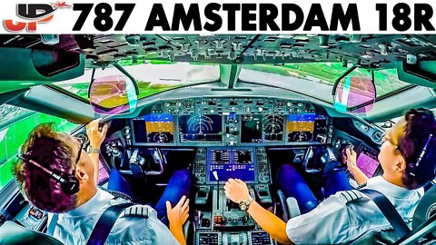 Piloting BOEING 787 to Amsterdam Schiphol | Cockpit Views