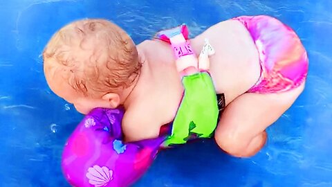 Funny Baby Playing Water - Fun and Fails Baby Video