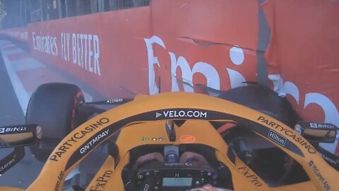 Daniel Ricciardo Onboard Crash and Retirement Q2 Qualify Baku McLaren MCL35M | Azerbaijan GP 2021