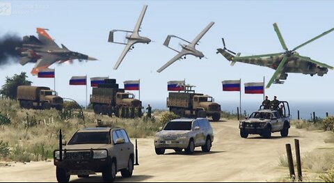 Ukrainian Drones Attack on Russian Army Convoy | Russia vs Ukraine War - GTA 5