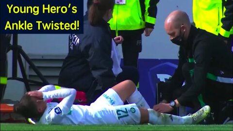 Young Hero Gets Ankle Twisted!