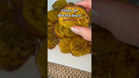 CHIPS DE BATATA DOCE NA AIR FRYER 😋🍠 | Receitas #Shorts