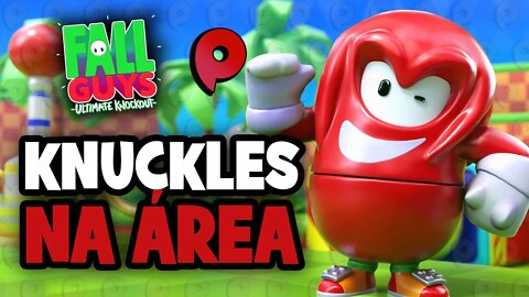 Live de Fall Guys - Knuckles na área.