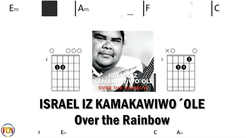 ISRAEL IZ KAMAKAWIWO´OLE Over the Rainbow - Guitar Chords & Lyrics HD