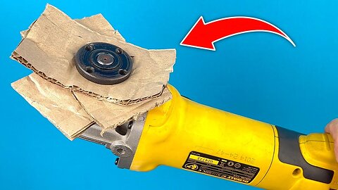 Insert the cardboard into the angle grinder and be amazed