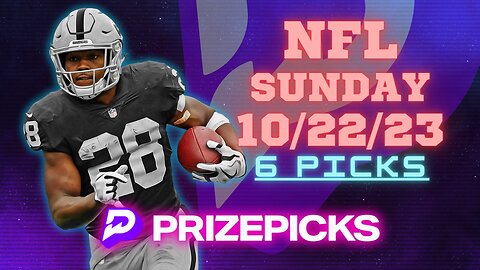 #PRIZEPICKS | 6 PICKS FOR #NFL SUNDAY | WEEK 7 | 10/22/2023 | #PROPBETS | #BESTBETS | #FOOTBALL