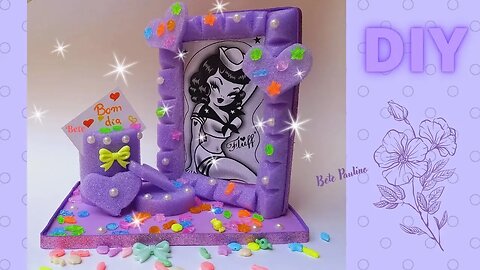 DIY - POOL NOODLES💙💜 PICTURE FRAME/PORTA RETRATO DE PAPELÃO EVA E ESPAGUETE DE PISCINA