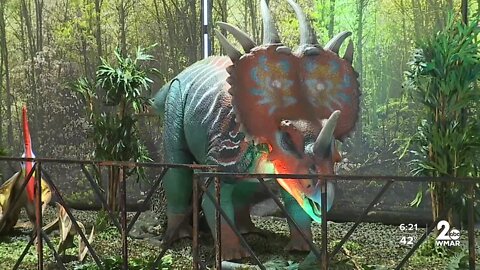 Dinosaurs roam the Maryland State Fairgrounds in Jurassic Quest event