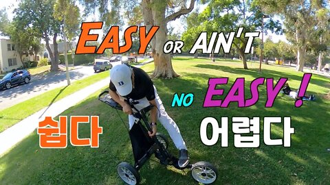 캐디 택 골프백 카트+ golf push cart review (caddytek 3-wheel golf cart)