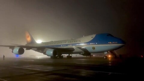 Air Force One at evening airport