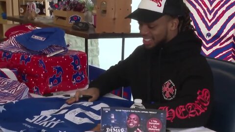 Archive: Bills' Damar Hamlin at his hometown community toy drive