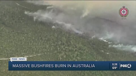 Fires burning in California and Australia