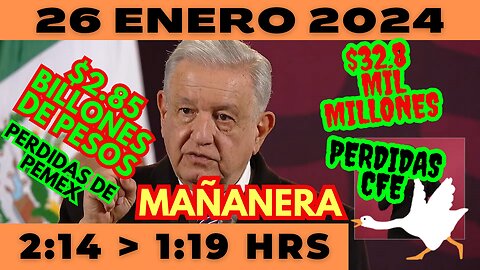 💩🐣👶 AMLITO | Mañanera *Viernes 26 de enero 2024* | El gansito veloz 2:14 a 1:19.