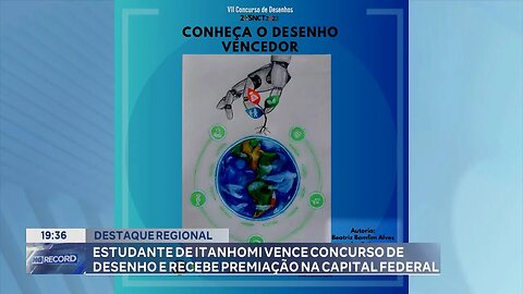 Destaque! Estudante de Itanhomi Vence Concurso de Desenho e Recebe Premiação na Capital Federal.