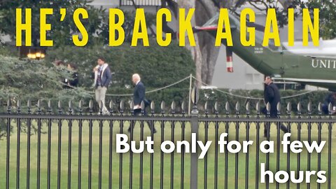 Biden is back in the White House, but leaving again tonight.