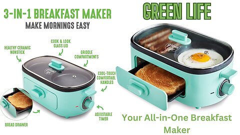 🍳 Wake Up to Delicious! GreenLife 3-in-1 Breakfast Station: Eggs, Pancakes & More! 🌟