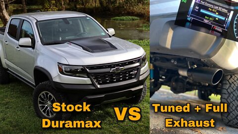 Tuned Colorado Diesel w/ Downpipe & Exhaust vs Stock Colorado ZR2 Duramax