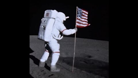 US Flag On Moon