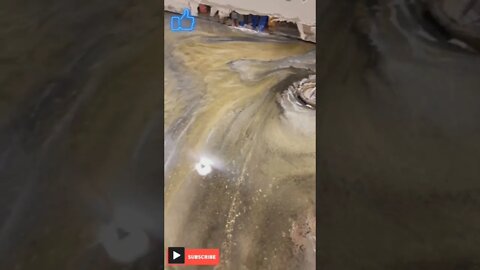 Metallic EPOXY dirty pour floor 🔥 #shorts