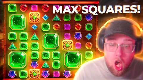 INSANE MAX SQUARES WIN ON GEMS BONANZA SLOT BONUS BUY!