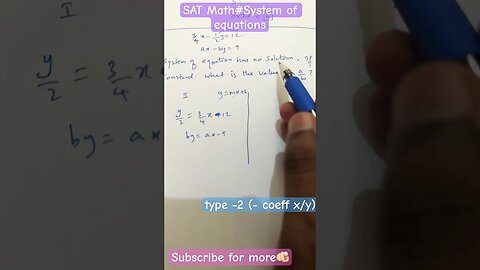 System of equations problem when it has no solution #satmath #youtubeshorts #mathtrick