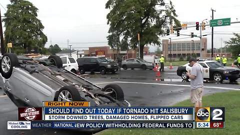 Possible tornado hits Salisbury Monday