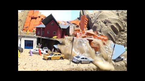 Mini Brick Dam Construction Failure - Diorama Dam Breach