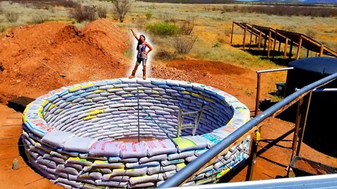 We Finish Building The Massive Earthbag Wall For Our Rainwater Harvesting Cistern