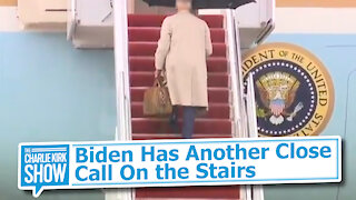 Biden Has Another Close Call On the Stairs