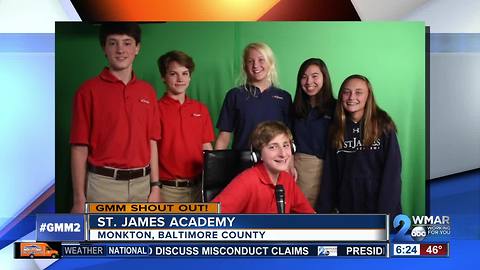 Good morning from students at St. James Academy!