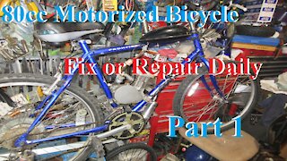 80cc Motorized Bicycle Part 1 Blue Schwinn Frontier