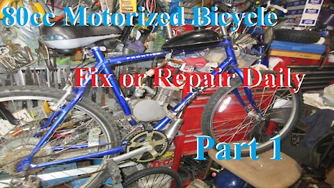 80cc Motorized Bicycle Part 1 Blue Schwinn Frontier