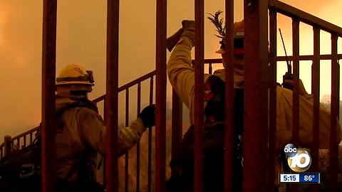 20-foot flames come close to homes in the Holy Fire