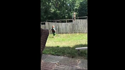 A fence won't stop my kid from playing with his new best mate