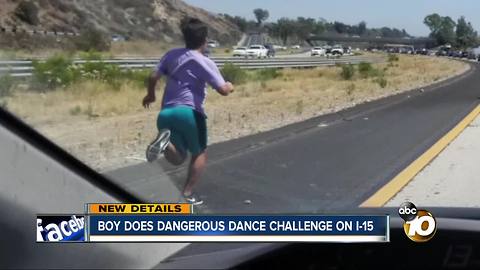 Boy does dangerous dance challenge on I-15