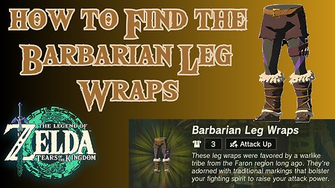 How to Find the Barbarian Leg Wraps in The Legend of Zelda: Tears of the Kingdom!!! #totk