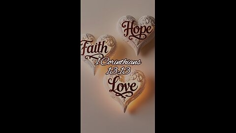 1 Corinthians 13:13 - And now these three remain: faith, hope and love. But the greatest of these...