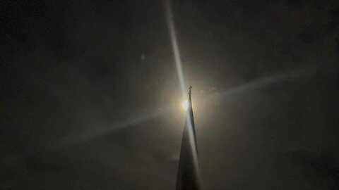 Full Moon Behind The Steeple