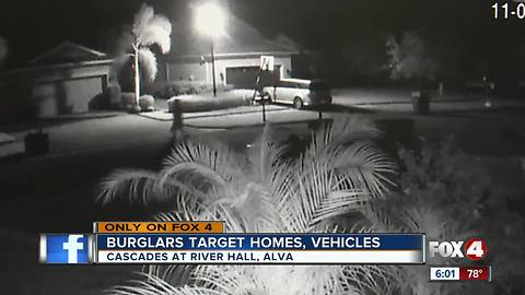 Burglars target homes and cars in new community