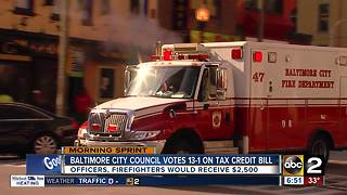 Baltimore city council passes first responders tax credit bill