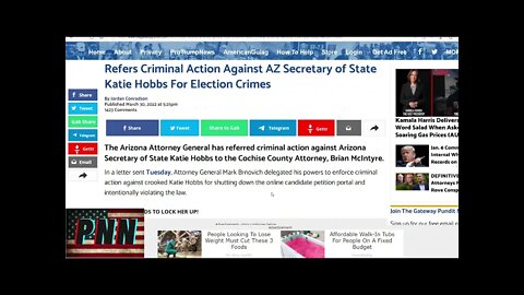 AZ AG Mark Brnovich Refers Criminal Action Against Katie Hobbs For Election Crimes