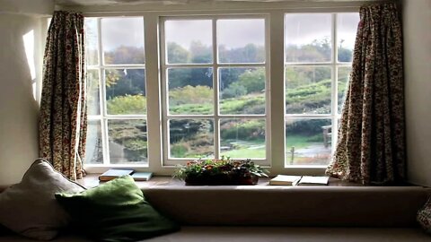 Heavy Rain & Down Pour Seen From Inside By A Comfortable Bay Window to Help You Unwind and Relax.