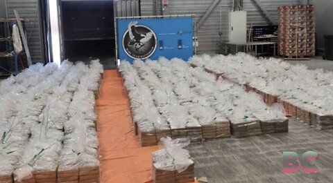 Record-breaking 17,600 pounds of cocaine seized in the Netherlands