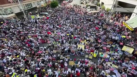 Myanmar citizens protest military coup that overthrew elected leader