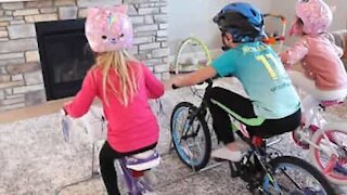 Cette famille s'adonne aux Jeux olympiques du confinement